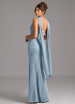 Azazie Sorrel Bridesmaid Dresses Dusty Blue Mermaid Corset Velvet Convertible Dress image2