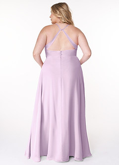 Azazie Davis Bridesmaid Dresses Frosted Lilac A-Line V-Neck Chiffon Dress image8