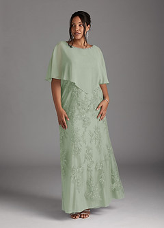 Azazie Whilhelmina vestidos de madre de la novia Vestido de Salvia Polvorienta de Gasa de Sirena con Encaje image11