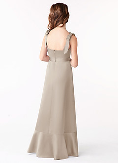 Azazie Barbara Junior Frost A-Line Bow Stretch Satin Dress image3