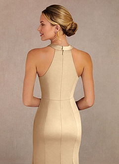 Azazie Tyra Final Sale Champagne Mermaid Lace Stretch Satin Dress image5