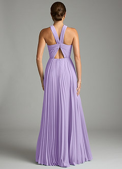 Azazie Afra Bridesmaid Dresses Lilac A-Line Pleated Chiffon Dress image2