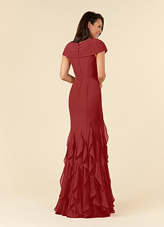 Azazie Bailora Mother of the Bride Dresses Rust Mermaid Ruched Chiffon Dress image3