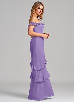 Azazie Marilynn Final Sale Tahiti Mermaid Off the Shoulder Chiffon Dress image5