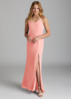 Azazie Becca Junior Rosette Mermaid Chiffon Dress image1