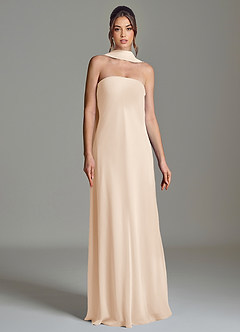 Azazie Ilana Bridesmaid Dresses White Alabaster A-Line Strapless Chiffon Dress image4