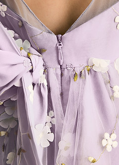 Azazie Elowen Flower Girl Dresses Frosted Lilac A-Line Sweetheart Neckline Lace Dress image7