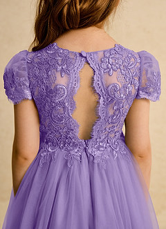 Azazie Puff vestidos de niña de las flores Vestido de Tahití de Tul de Princesa con Encaje image8