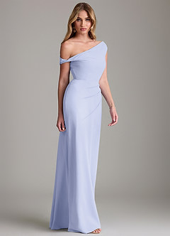 Azazie Emerson Bridesmaid Dresses Lavender Sheath Off the Shoulder Chiffon Dress image5