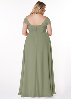 Azazie Kaitlynn Bridesmaid Dresses Pistachio Empire Ruched Chiffon Convertible Dress image11