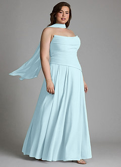 Azazie Gabriela Bridesmaid Dresses Cloud Blue A-Line Corset Chiffon Dress image19
