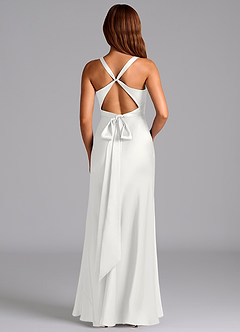 Azazie Hati Brudtärnklänningar Klä av Sjöjungfru i Stretch Satin Vit image7