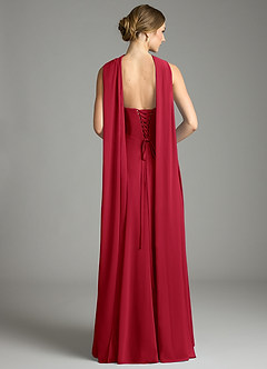 Azazie Ayla Abiti da Damigella Abito A-Line in Chiffon Scollo a Cuore Scarlatto image9