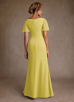 Azazie Suffolk Moeder van de bruid jurken A-Lijn Jurk van Chiffon Geplooid Kanarie image3