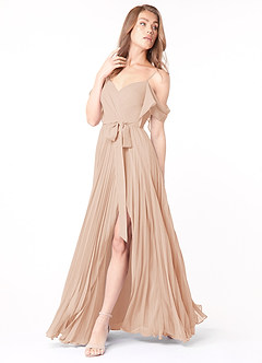 Azazie Lyney Final Sale English Rose A-Line Off the Shoulder Chiffon Dress image3