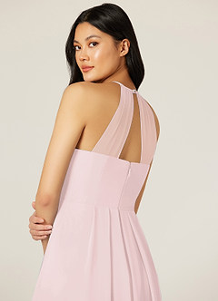 Azazie Sarah Brautjungfernkleider Empire Plissee Chiffon Kleid Zartrosa image7