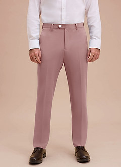 front Ethan Dusty Rose Refined Weave Dress Pants