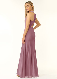 Azazie Rue Bridesmaid Dresses Vintage Mauve A-Line Halter Chiffon Dress image5