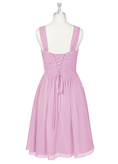 Azazie Angie Brautjungfernkleider A-Linie Korsett Chiffon Kleid Bonbonrosa image8