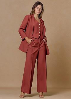 front Rowan Terrakotta Performance-Hose mit raffiniertem Gewebe