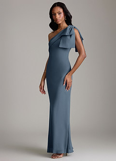 Azazie Yuanna Bridesmaid Dresses Neptune Mermaid One Shoulder Chiffon Dress image5