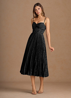 Annie Black Pleated Midi Dress image4