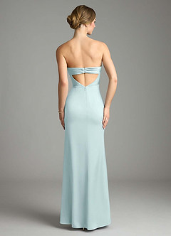 Azazie Leonis Bridesmaid Dresses Sea Glass Mermaid Pleated Stretch Satin Convertible Dress image2