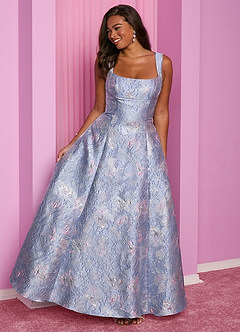 Barbie™ ❤ AZAZIE 4012 Bow Metallic Brocade A-Line Dress image8