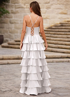 Rhythm Bianca Abito da ballo a trapezio con volant image2