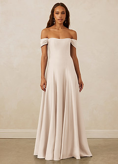 Christian Siriano Bridal for Azazie 1002 Bridesmaid Dresses White Alabaster A-Line Off the Shoulder Stretch Satin Convertible Dress image2