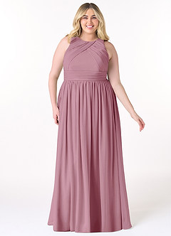 Azazie Harper Bridesmaid Dresses Vintage Mauve A-Line Pleated Chiffon Dress image6
