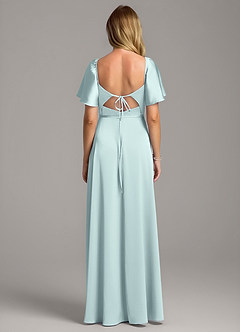 Azazie Chloe Final Sale Mist A-Line Sweetheart Neckline Stretch Satin Dress image3