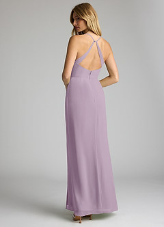 Azazie Becca Bridesmaid Dresses Wisteria Sheath V-Neck Chiffon Dress image6
