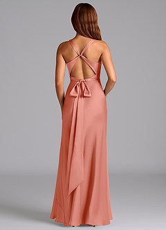 Azazie Hati Brudtärnklänningar Klä av Sjöjungfru i Stretch Satin Korall image7