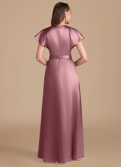 Azazie Nico Bridesmaid Dresses Vintage Mauve A-Line Pleated Metallic Satin Dress image4