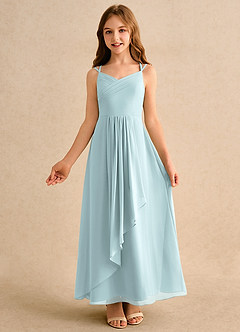 Azazie Zaida Girls Formal Flower Girl Klänningar Klä A-Line i Chiffong Plisserad image4