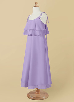 Azazie Temi Flower Girl Dresses Lilac A-Line Spaghetti Strap Chiffon Dress image12