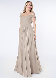Azazie Audrianna Bridesmaid Dresses Frost A-Line Off-The-Shoulder Gathered Chiffon Convertible Dress image3