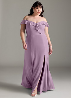 Azazie Sophie Bridesmaid Dresses Wisteria A-Line Off the Shoulder Chiffon Convertible Dress image6