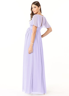 Azazie Verna Maternity Bridesmaid Dresses A-Line V-Neck Ruched Chiffon Floor-Length Dress image4