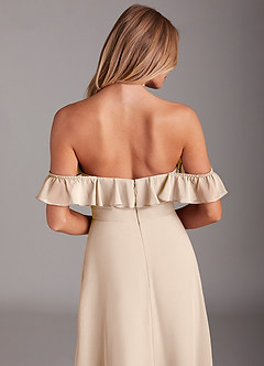 Azazie Lyra Bridesmaid Dresses White Alabaster A-Line Chiffon Convertible Dress image8