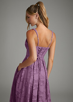 Azazie Isabella Bridesmaid Dresses Wisteria A-Line Corset Floral Burnout Dress image2