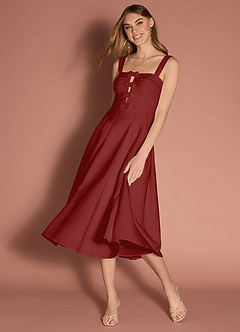 Elior Terracotta Bow Midi Dress image4