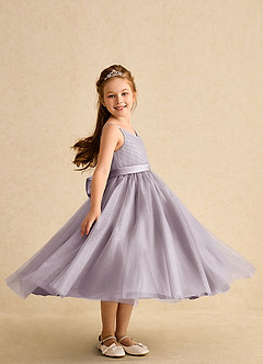 Azazie Patootie Flower Girl Dresses Dusk A-Line Spaghetti Strap Tulle Dress image3