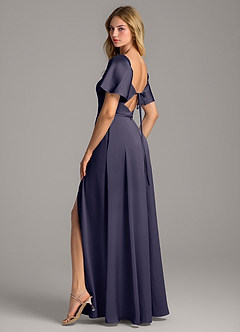 Azazie Chloe Bridesmaid Dresses Stormy A-Line Sweetheart Neckline Stretch Satin Dress image2