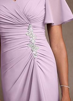 Azazie Suffolk Mère de la mariée Robes Robe Trapèze en Mousseline de soie Plissée Frostiges Flieder image5