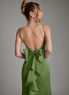 Azazie Zherra Bridesmaid Dresses Juniper Mermaid Bow Stretch Satin Dress image7