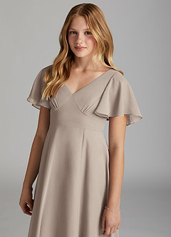 Azazie Kimber Junior Frost A-Line Pleated Chiffon Dress image6