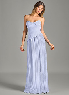 Azazie Becka Bridesmaid Dresses Lavender A-Line Strapless Chiffon Dress image4