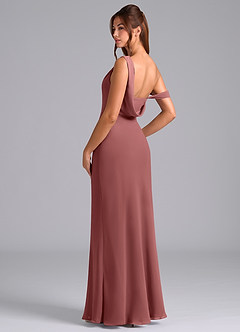 Azazie Madelyn Brautjungfernkleider Wandelbar Meerjungfrau-Linie Schulterfrei Chiffon Kleid Amethyst image6